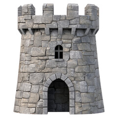 Medieval Stone Tower On Transparent Background