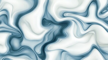 Fototapeta premium Elegant Marble Swirls in Azure Blue and White: A Serene Abstract Design