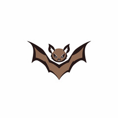Angry Brown Bat Illustration.
