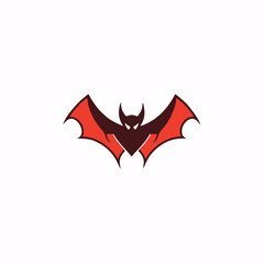 Red Bat Halloween Icon.