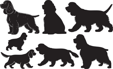 American Cocker Spaniel Silhouette – Minimal Vector Illustration on White Background
