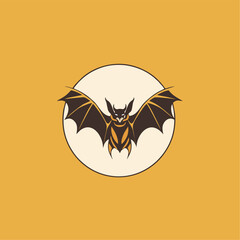 Bat Moon Night Vector Graphic.