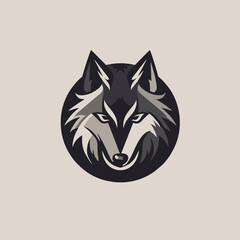 Wolf Head Logo with Gray, and Circle.