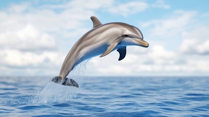 Fototapeta premium Majestic Dolphin Leaping in Ocean