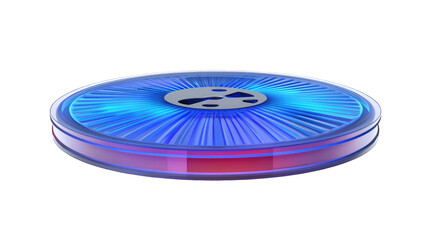 Abstract 3D Illustration Of A Futuristic Digital Technology Blue Circle Isolated On Transparent Background