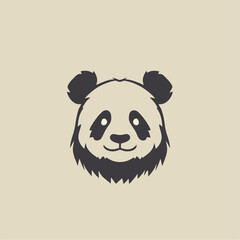 Cute Panda Bear Head Illustration.