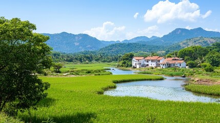 Obraz premium Serene Green Landscape View