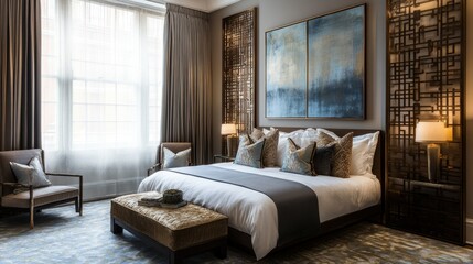 Luxurious Master Bedroom Interior Design: Sophisticated Decor and Tranquil Ambiance