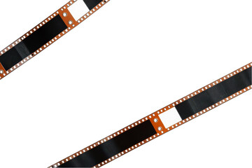 Abstract Film Strip Diagonal on Black Background for Cinema Concept