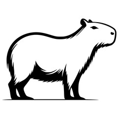 Silhouette of a capybara