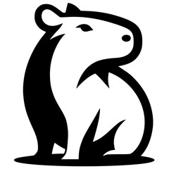 Silhouette of a capybara