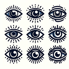 Set of Eye icon Design Template, Icon Symbol.