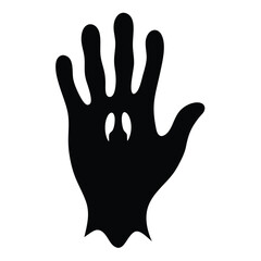 Ghost hand isolated on white background