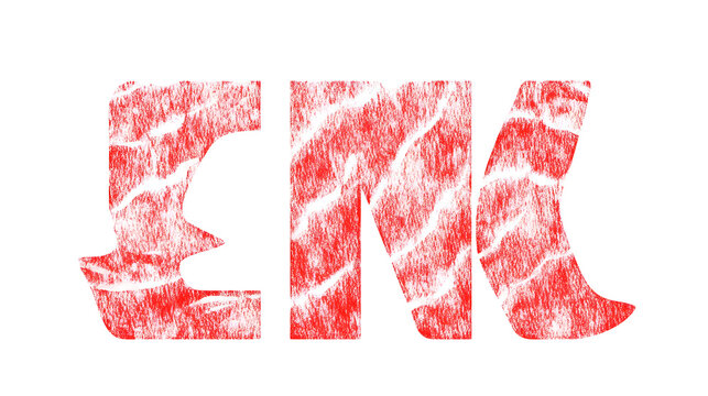 Abstract Illustration Of Red And White ENK Text Logo Design On Black Background