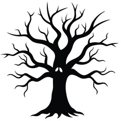 Halloween tree isolated on white background