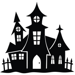 Haunted house isolated on white background