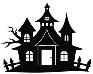 Fototapeta premium Haunted house isolated on white background