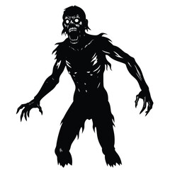 Fototapeta premium Zomie isolated on white background