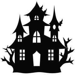 Haunted house isolated on white background
