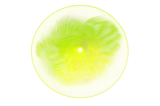 Abstract 3D Rendering Of Green And Yellow Circle With Transparent Background - Powered by Adobe