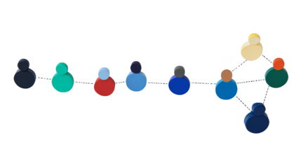Abstract Network Illustration With Colorful Lines And Node Connections