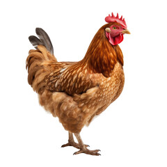 Fototapeta premium Plump Brown Hen on transparent background