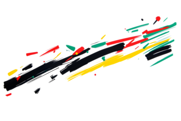Abstract Background Illustration Of Colorful Splatter Brushes On Black