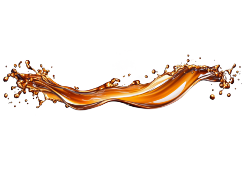 Abstract Brown Liquid Splash On Transparent Background Illustration