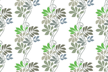 seamless floral pattern in damask style motifs suitable for wallpaper, curtain, cloth, textile, tile and fabric designs isolated illustration vector archive EPS file.