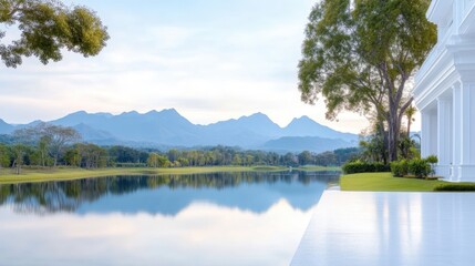 Fototapeta premium Tranquil Lakeside Estate