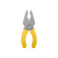 3D Pliers Icon with Yellow Handles