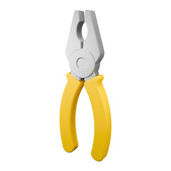 Open Yellow Handled Pliers 3D Icon