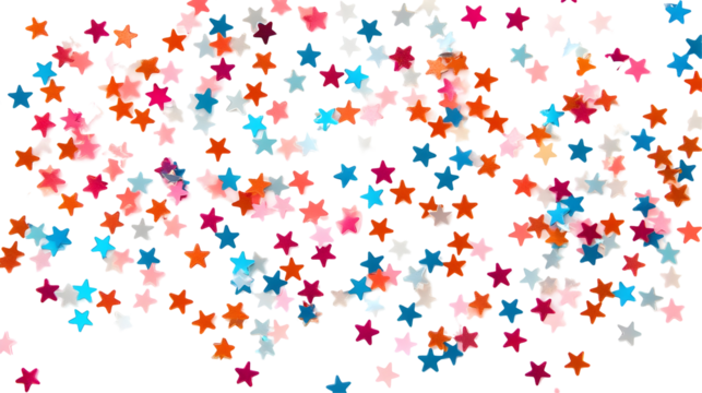 Abstract Illustration Of Colorful Stars Against Black Background