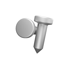 Crossed Silver Nails 3D Icon