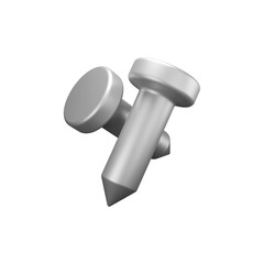 Perspective View of a Silver Nail Icon