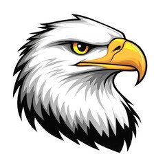 Obraz premium Illustration of a stylized eagle's head with a fierce expression.