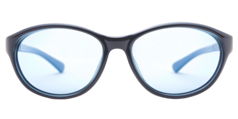Elegant Eyeglasses Illustration With Blue Lenses And Black Frame Isolated