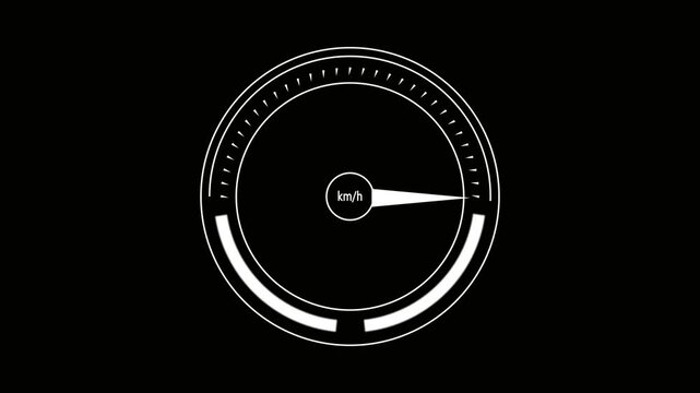 A colorful speed miter animation. Digital symbols at the speedo meter. Speed meter icon. Digital speed meter test animation.