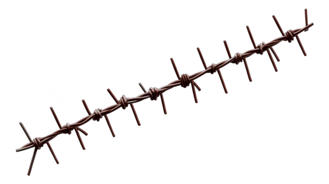 Detailed Barbed Wire Illustration Isolated On Black Background For Protection