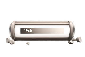 Digital Loading Illustration with Progress Bar Showing One Percent Stage