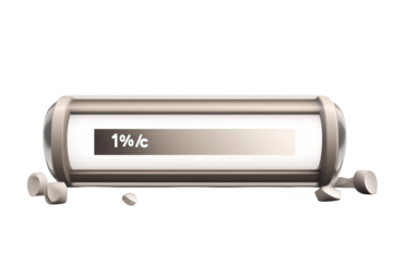 Digital Loading Illustration with Progress Bar Showing One Percent Stage