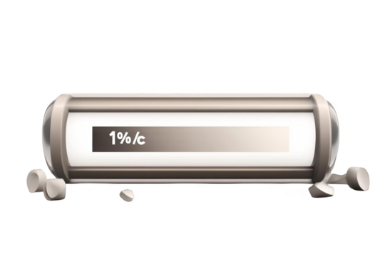 Digital Loading Illustration with Progress Bar Showing One Percent Stage
