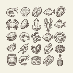 Seafood Doodle Collection