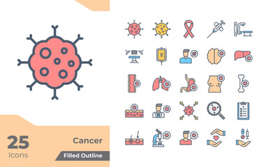 Cancer Filled Color Icons