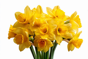 Fototapeta premium Bright yellow daffodils in a bouquet showcasing spring's vibrant beauty and freshness with flowers arranged neatly together