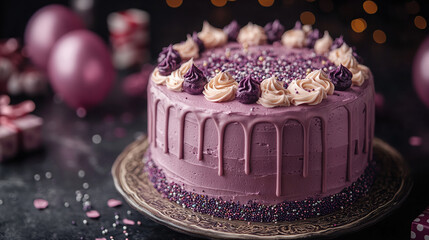 Elegant Purple Cake #9