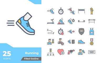 Running Filled Color Icons
