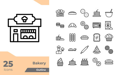 Bakery Outline Icons