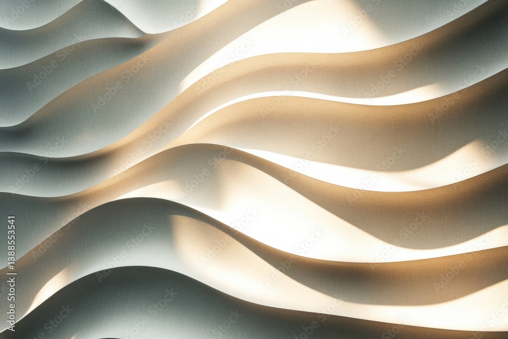 Poster Elegant minimalistic pattern of abstract layered shadows in neutral tones creates depth and dimension in modern design