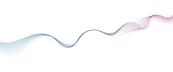 Flowing Dot Wave halftone gradient pattern on transparent background	
